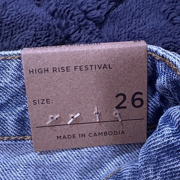 PacSun Blue Jean Shorts Distressed Cut-Off Style - Picture 2 of 6